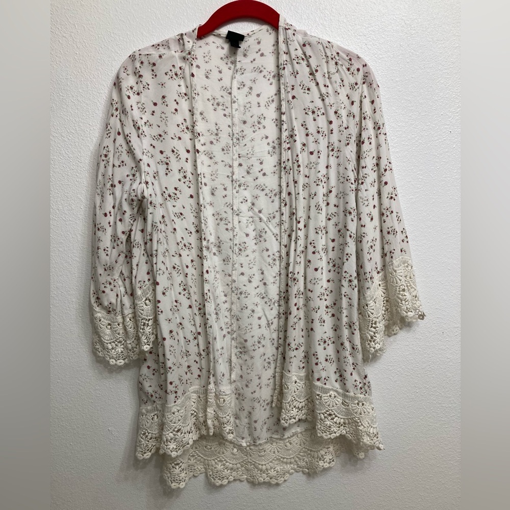 3/$20 Art Class Girls Flowy Floral Cardigan 3/4 length sleeves lace 14/16 XL